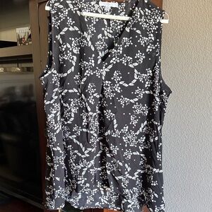 Fever Black and White Floral Blouse